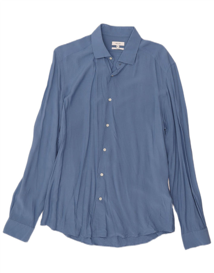 Ανδρικό πουκάμισο Reiss Slim Fit XL Blue Viscose