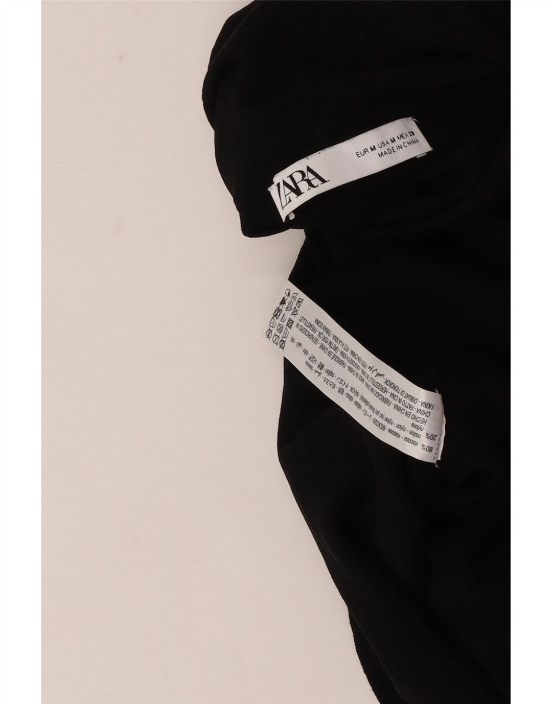 Zara Γυναικείο Crop Vest Top UK 12 Medium Black Viscose