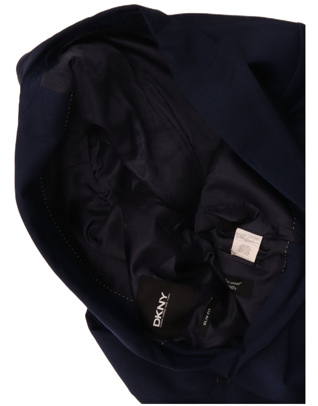 DKNY Ανδρικό σακάκι μπλέιζερ με 2 κουμπιά με λεπτή εφαρμογή IT 52 XL Navy Blue Wool