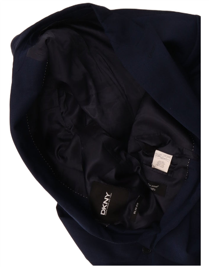 DKNY Ανδρικό σακάκι μπλέιζερ με 2 κουμπιά με λεπτή εφαρμογή IT 52 XL Navy Blue Wool