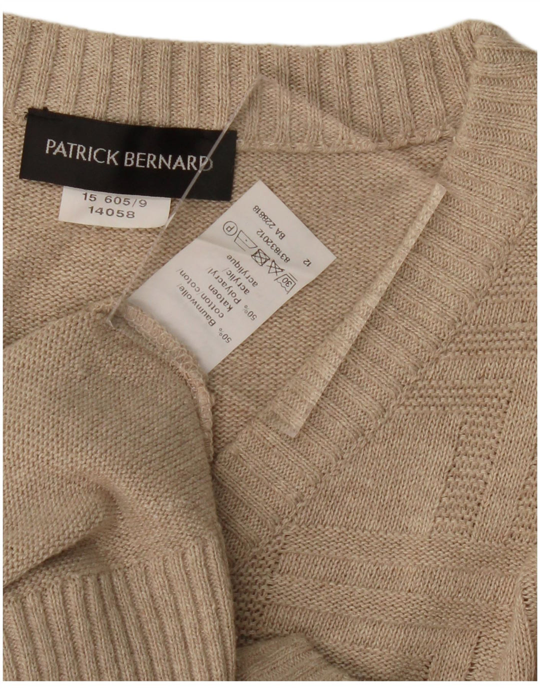 PATRICK BERNARD Ανδρικό γιλέκο Tank Top XL Beige Argyle/Diamond Cotton
