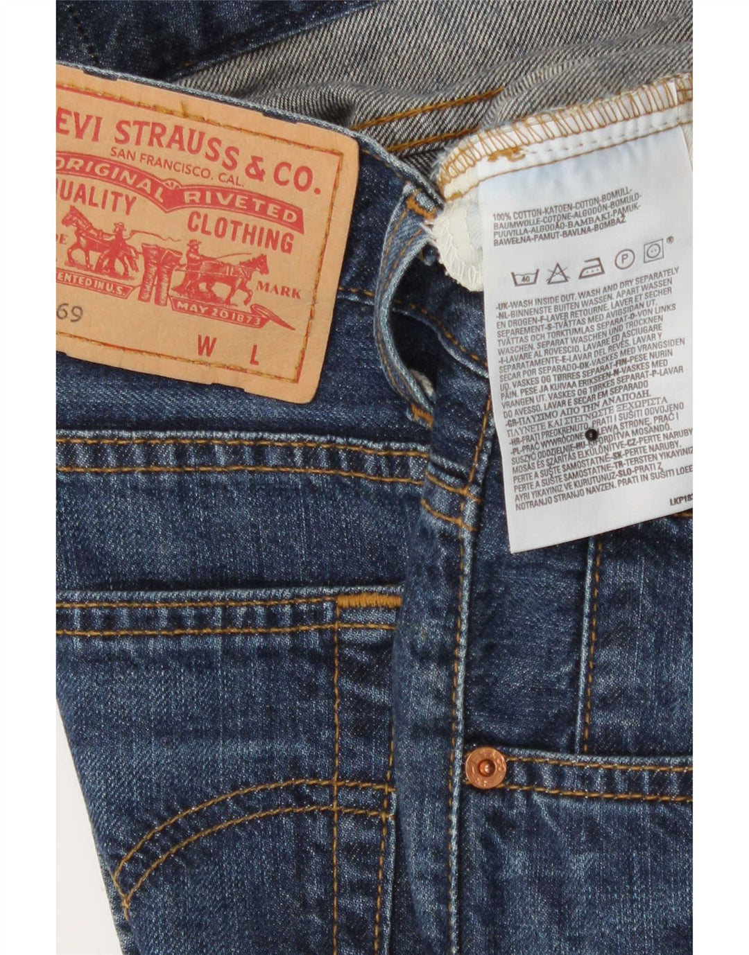 Γυναικεία Levi's 669 Τζιν Φούστα W28 Βαμβακερή μεσαία γαλάζια