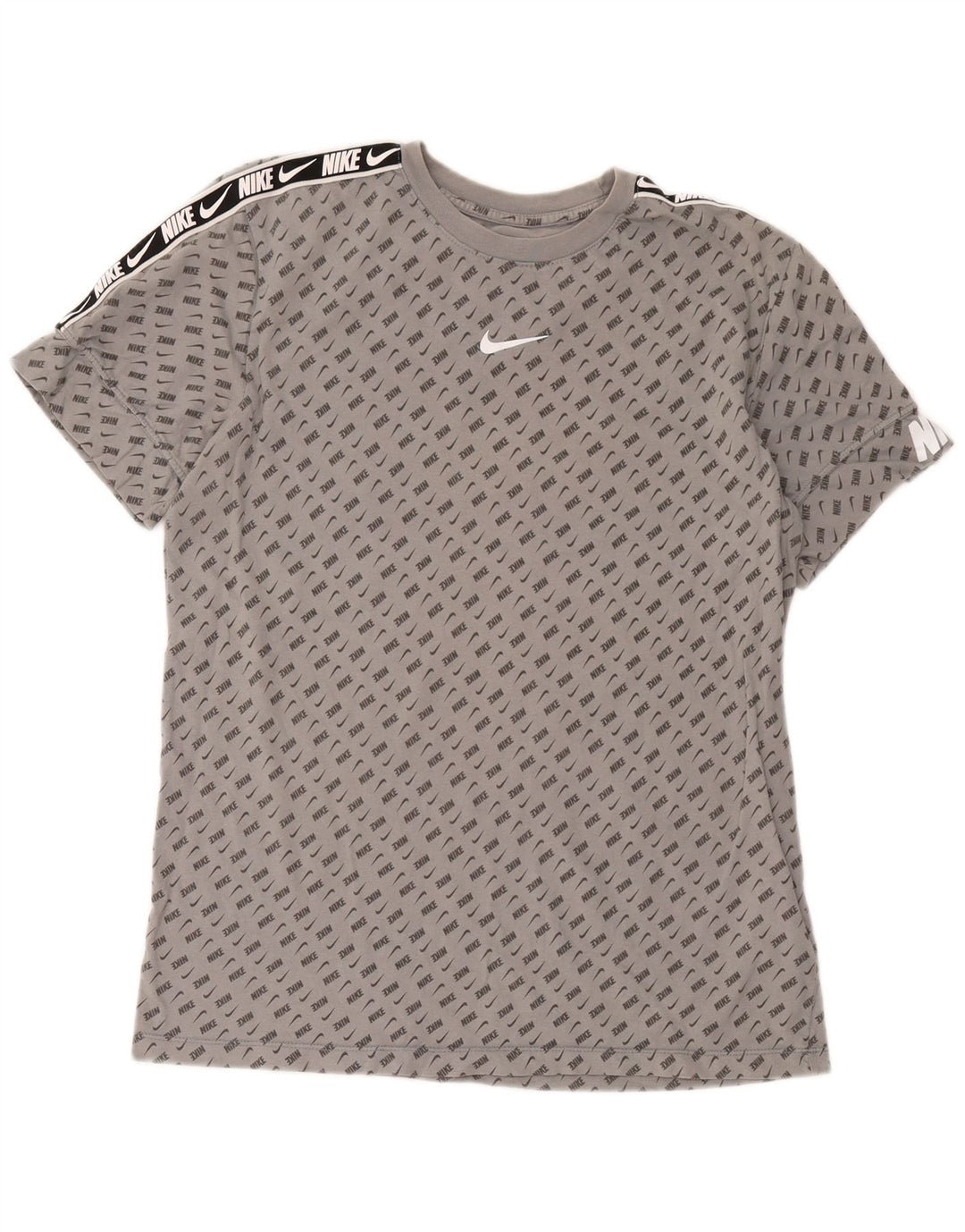 Ανδρικό γραφικό μπλουζάκι Nike, Βαμβακερό μεσαίο γκρι με στίγματα