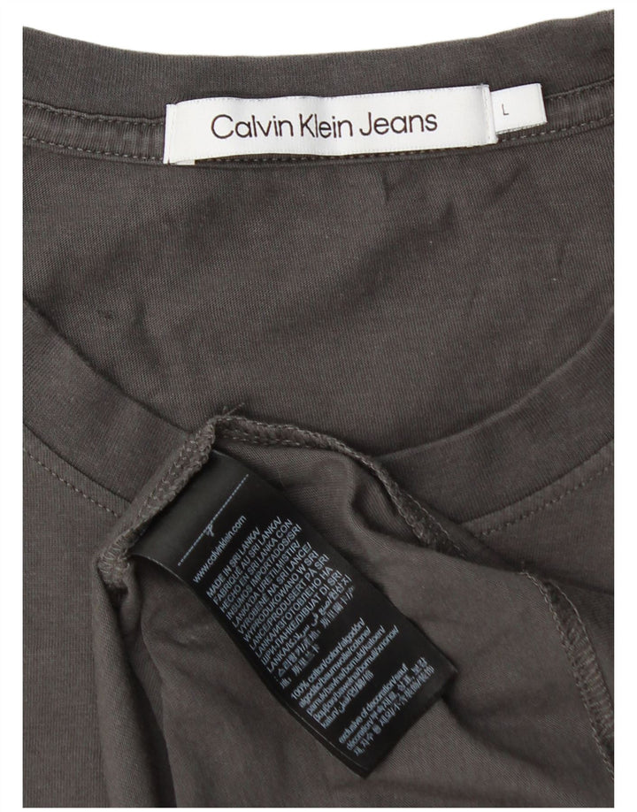 Ανδρικό γραφικό μπλουζάκι CALVIN KLEIN JEANS Μπλουζάκι με μεγάλο γκρι βαμβάκι