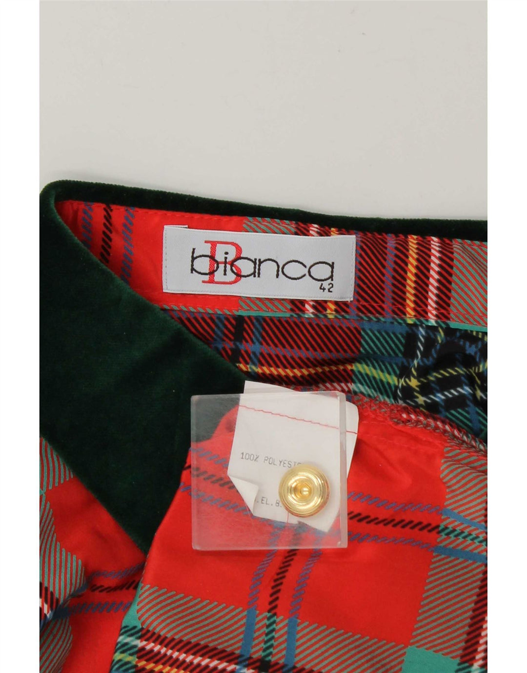 Bianca Γυναικείο πουκάμισο Loose Fit IT 42 Medium Red Check Polyester