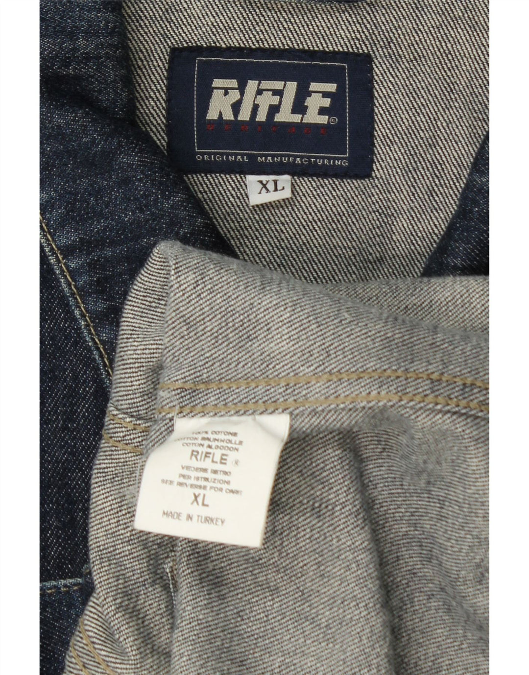 RIFLE Γυναικείο Τζιν Μπουφάν UK 18 XL Navy Blue Cotton
