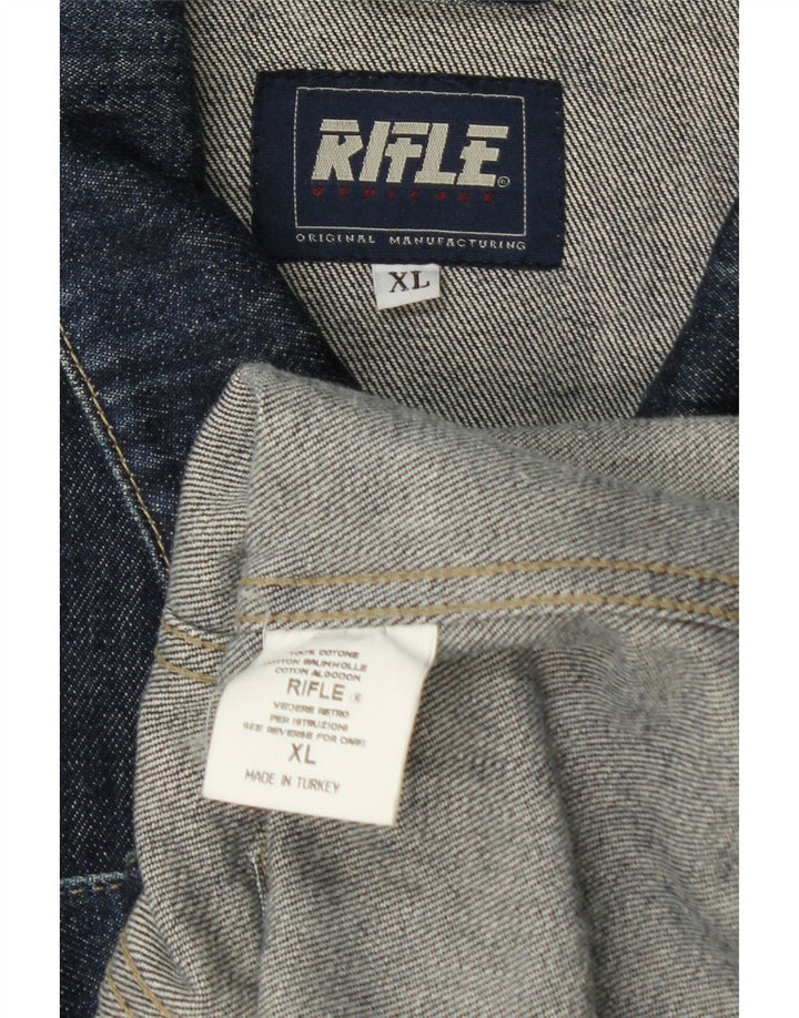RIFLE Γυναικείο Τζιν Μπουφάν UK 18 XL Navy Blue Cotton
