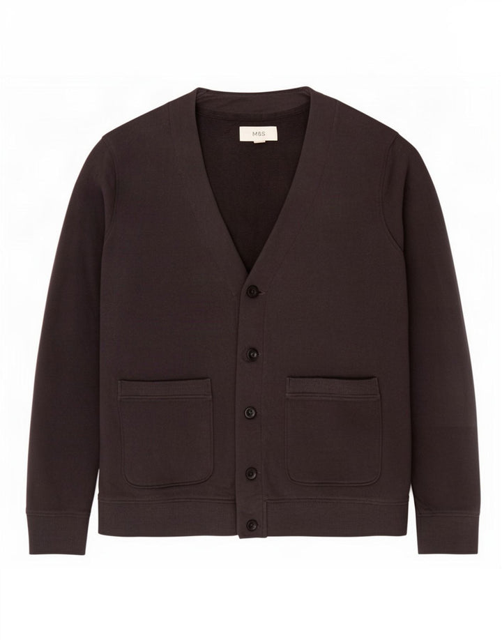 Ανδρική φόρμα Marks & Spencer Top Jacket Μεγάλο Navy Blue από βαμβάκι