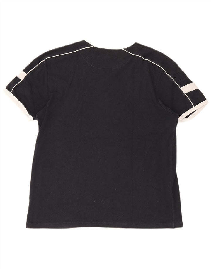 Ανδρικό T-Shirt French Connection Top Μεσαίο Μαύρο Colourblock Βαμβακερό