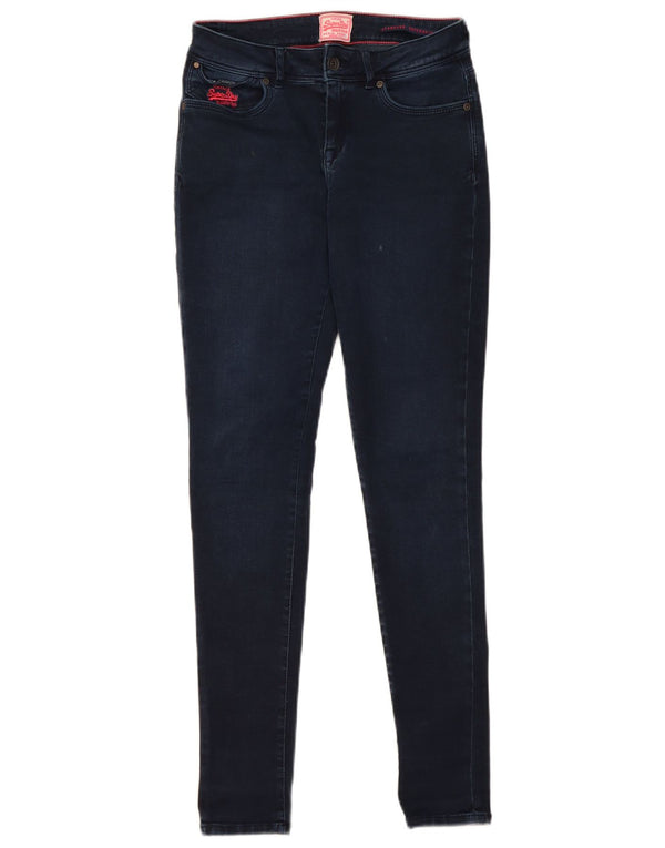Superdry Γυναικείο Standard Super Skinny Jeans W26 L30 Navy Blue Cotton