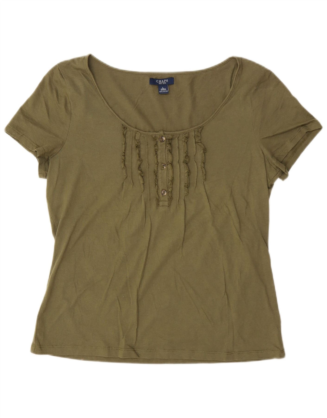 Chaps Γυναικείο T-Shirt Top UK 16 Large Khaki Cotton