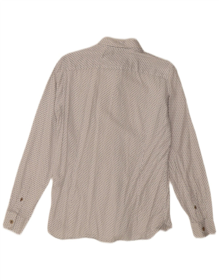 Ted Baker Ανδρικό πουκάμισο Abstract Pattern Μέγεθος 3 Βαμβακερό μεσαίο υπόλευκο