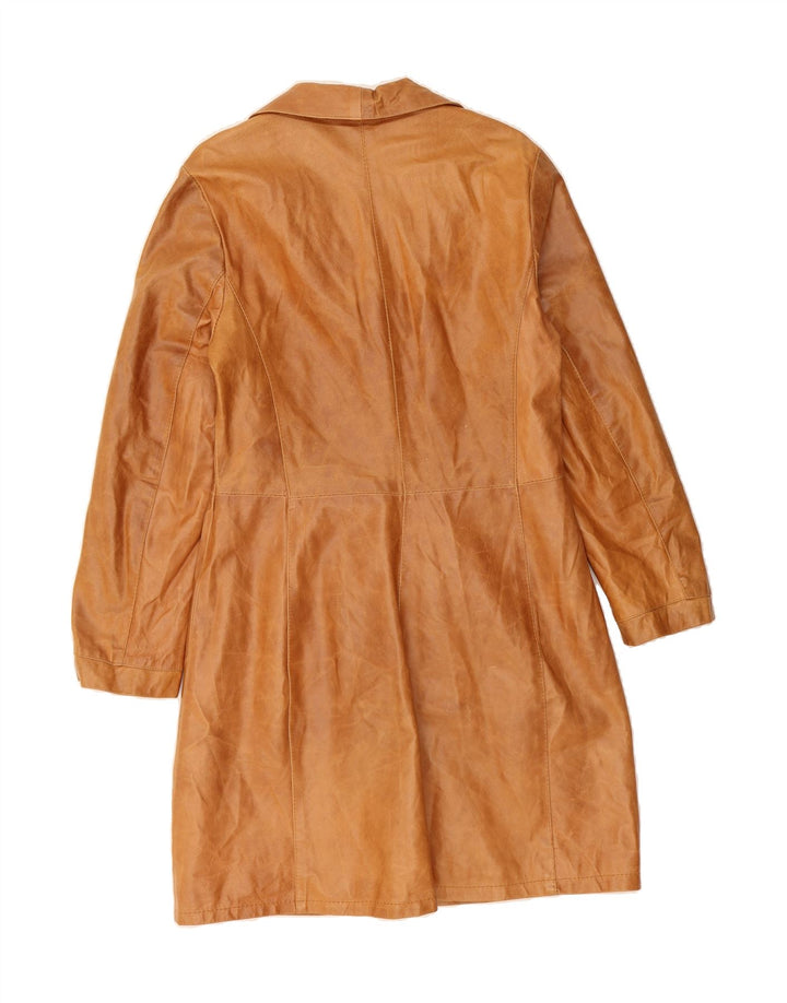 PLEASE Womens Leather Coat UK 18 XL Brown Leather Vintage Please and Second-Hand Please from Messina Hembry 