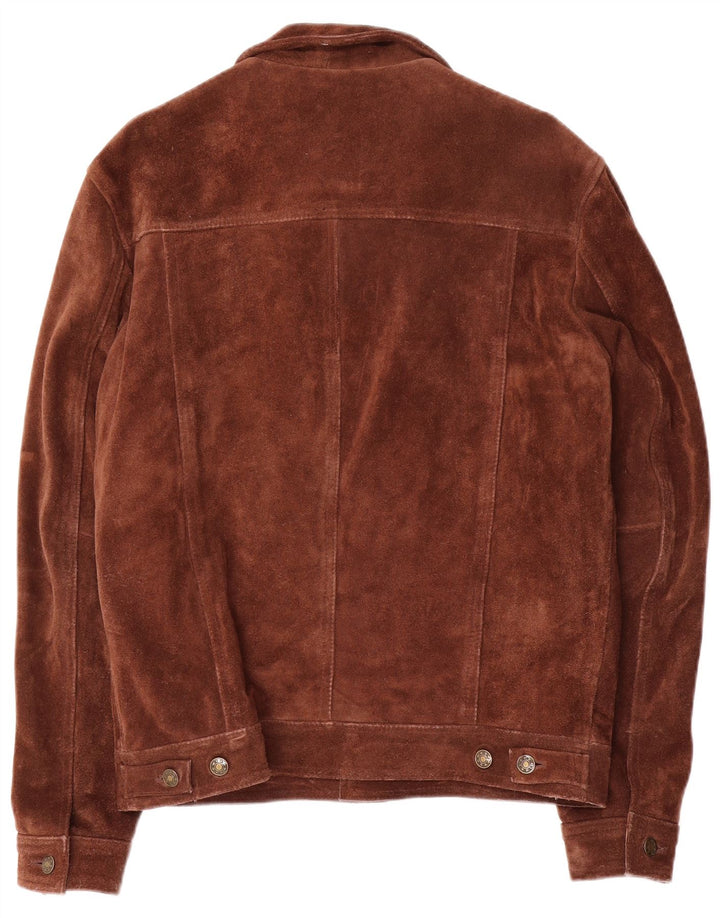 Vintage Ανδρικό Suede Gilet UK 38 Medium Brown