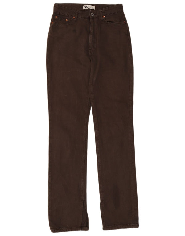 Zara Γυναικείο Straight Jeans EU 34 2XS W24 L33 Καφέ Βαμβακερό