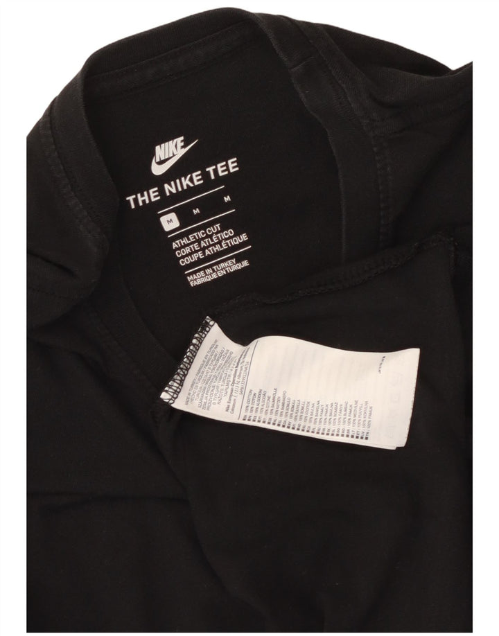 Ανδρικό μπλουζάκι Nike με κούφωμα, μεσαίο μαύρο βαμβακερό