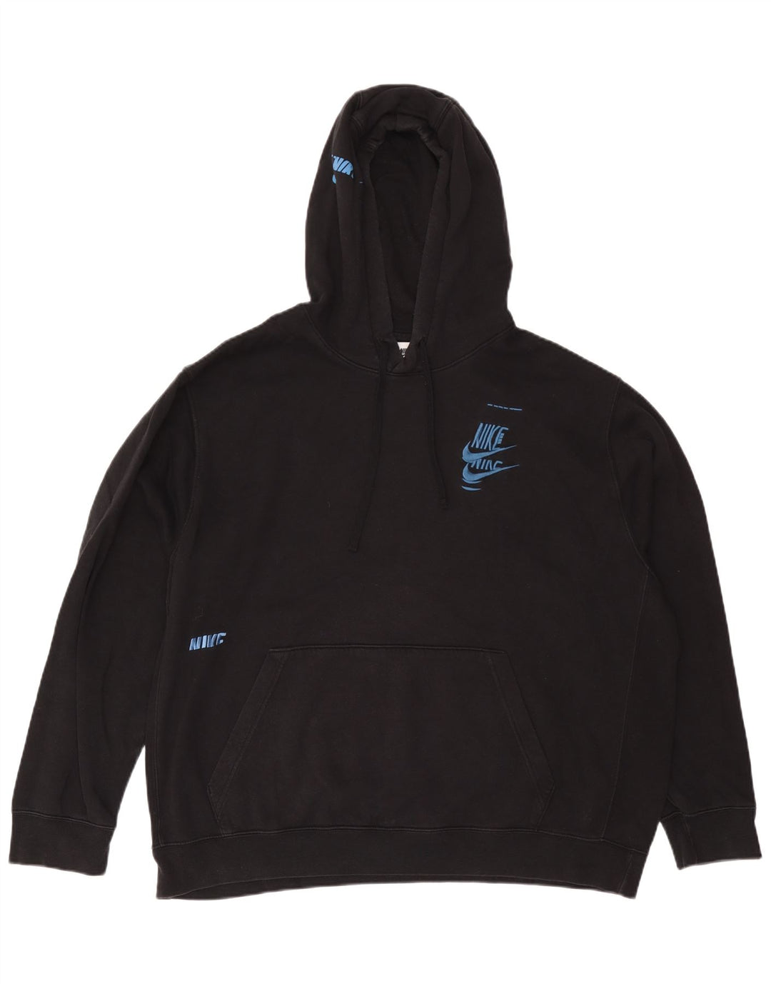 Ανδρικό γραφικό κουκούλα Nike 2XL, μαύρο βαμβακερό