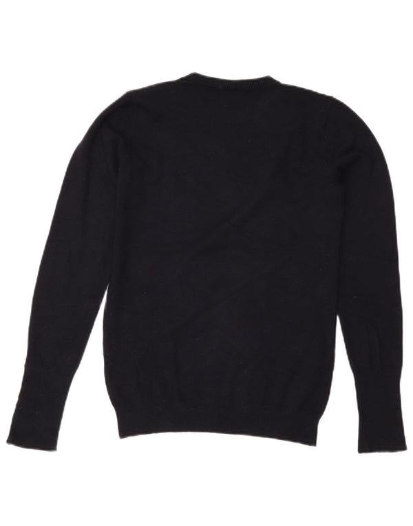 Zara Γυναικείο πουλόβερ με λαιμόκοψη UK 12 Medium Navy Blue