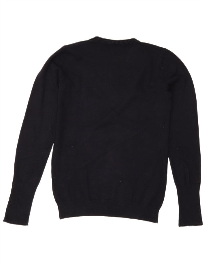 Zara Γυναικείο πουλόβερ με λαιμόκοψη UK 12 Medium Navy Blue