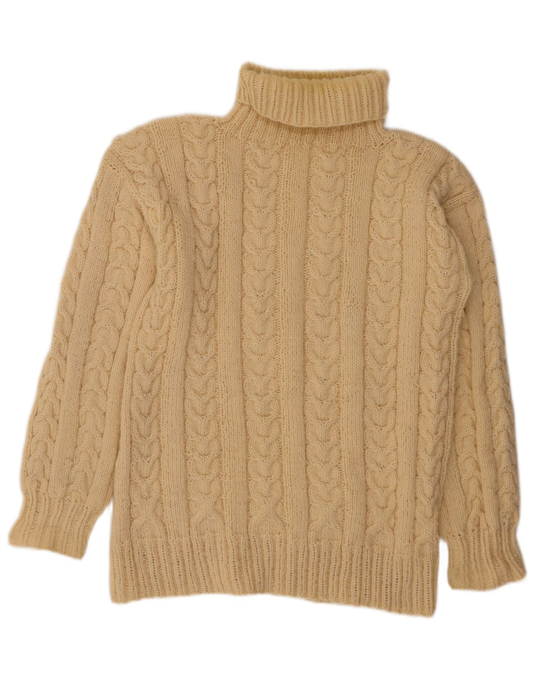 VINTAGE Γυναικείο πουλόβερ με ρολό λαιμόκοψη UK 14 Large Off White