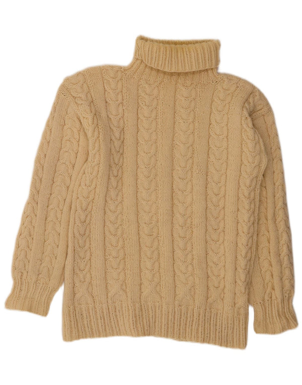 VINTAGE Γυναικείο πουλόβερ με ρολό λαιμόκοψη UK 14 Large Off White