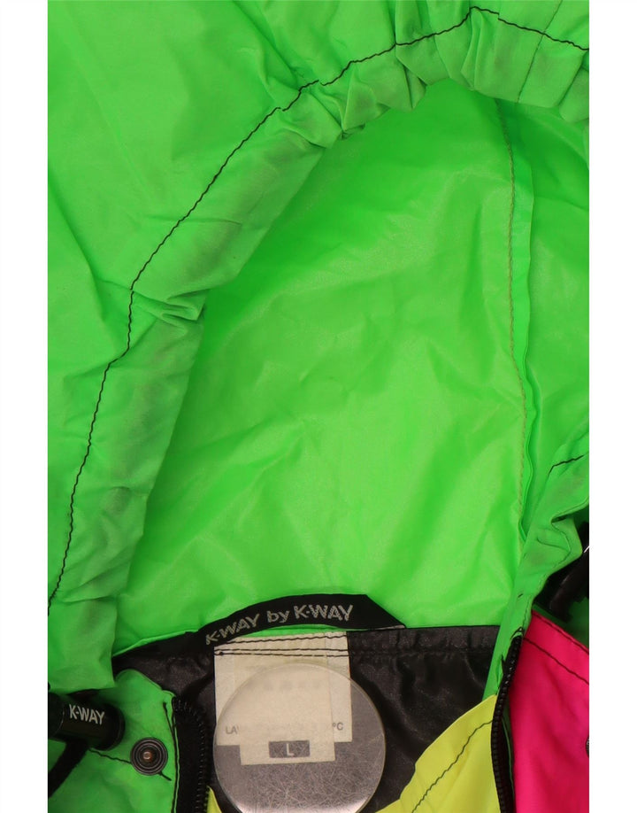 K-WAY Ανδρικό μπουφάν Anorak με κουκούλα UK 40 μεγάλο μαύρο χρώμα πολυαμίδιο