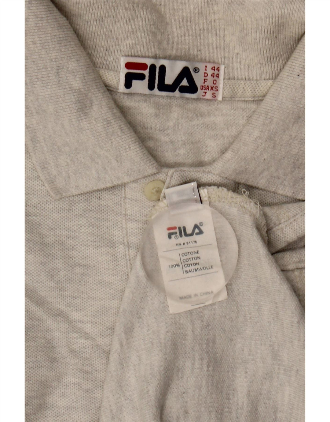 Fila Ανδρικό πουκάμισο πόλο IT 44 XS Γκρι βαμβακερό