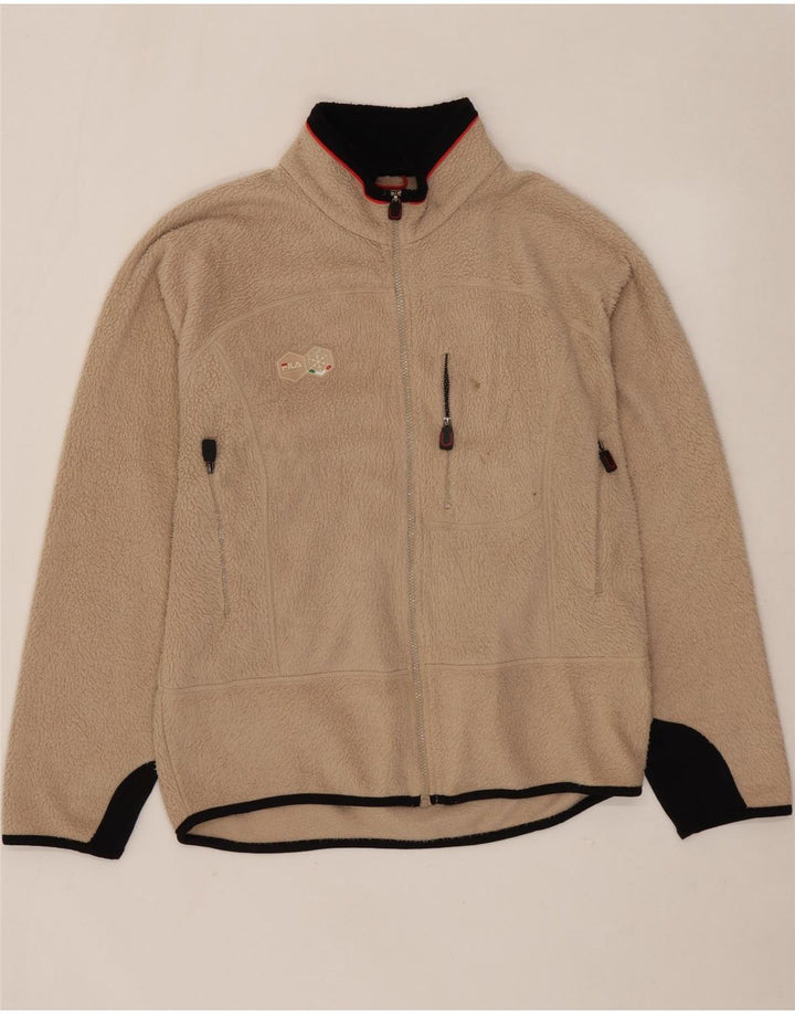 Ανδρικό μπουφάν FILA Fleece UK 40 Large Beige Colourblock Polyester