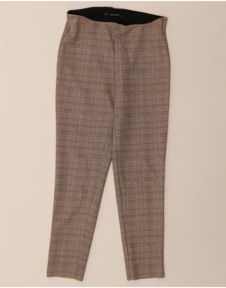 ZARA Womens Slim Cropped Trousers Medium W28 L26 Grey Check Vintage Zara and Second-Hand Zara from Messina Hembry 