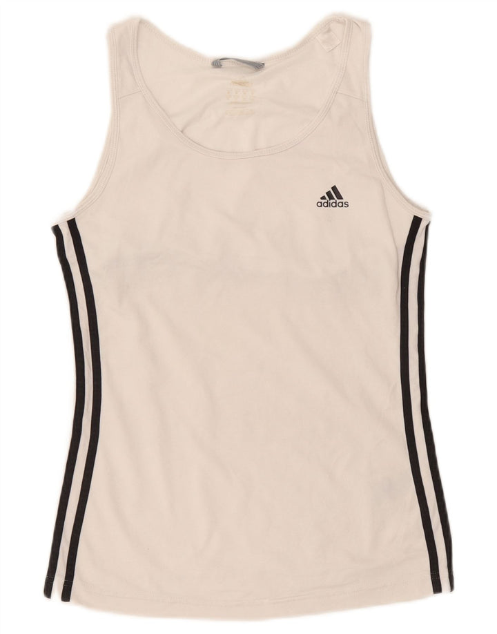 Adidas Γυναικείο Γιλέκο Τοπ UK 10 Μικρός Λευκός Πολυεστέρας