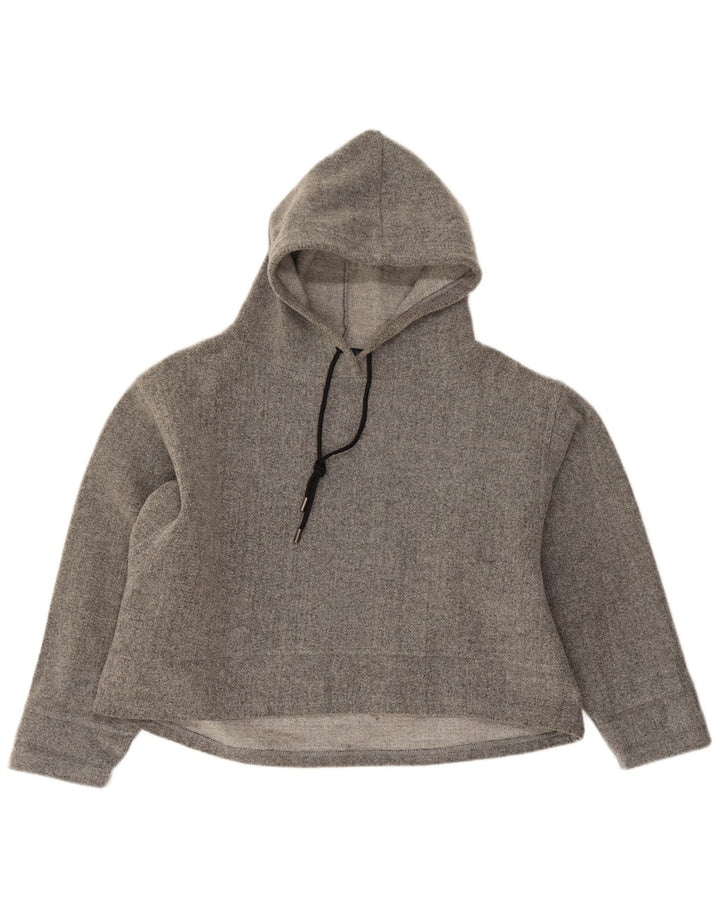 Zara Γυναικείο Hoodie Jumper UK 14 Medium Grey Acrylic