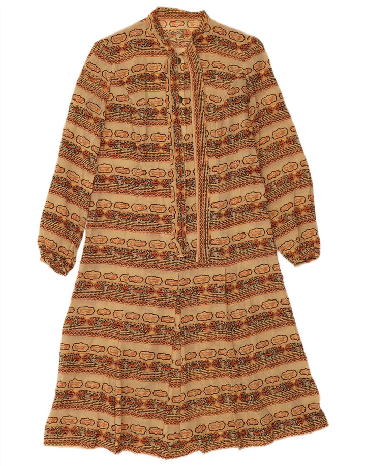 Vintage γυναικείο φόρεμα A-Line UK 12 Medium πολύχρωμο Fair Isle