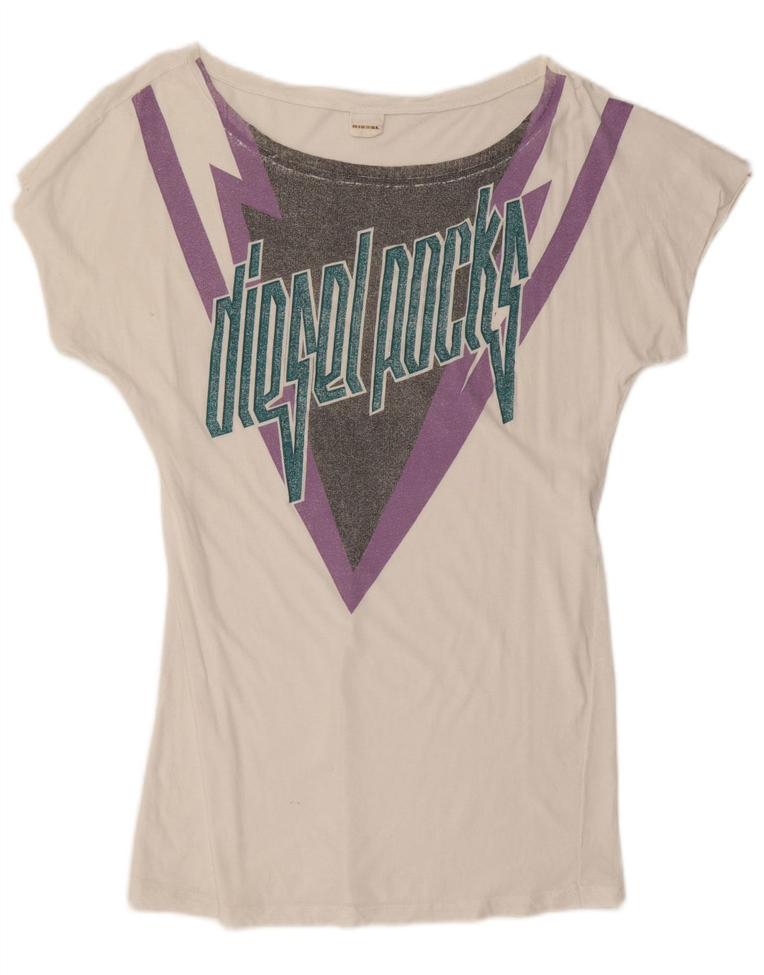 Γυναικείο γραφικό μπλουζάκι DIESEL Top UK 10 Small White