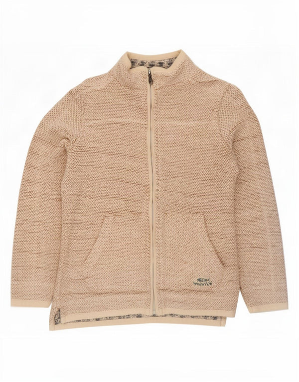 Weird Fish Womens Tracksuit Top Jacket UK 10 Small Beige Cotton