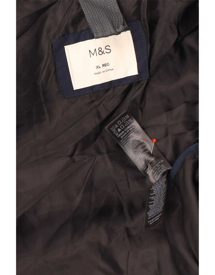 Ανδρικό μπουφάν Marks & Spencer UK 42 XL Navy Blue Polyester