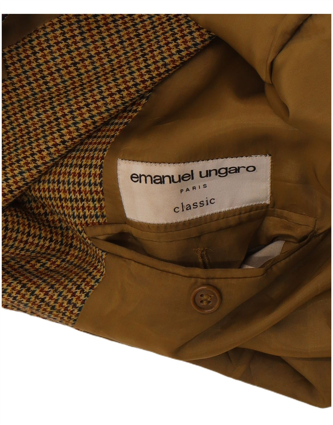 Emanuel Ungaro Ανδρικό σακάκι σακάκι με 3 κουμπιά UK 38 μεσαίου καφέ Houndstooth