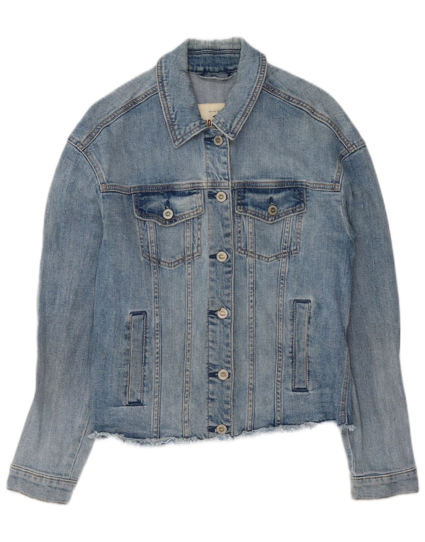 HOLLISTER Γυναικείο Τζιν Μπουφάν UK 6 XS Μπλε φλοράλ βαμβακερό