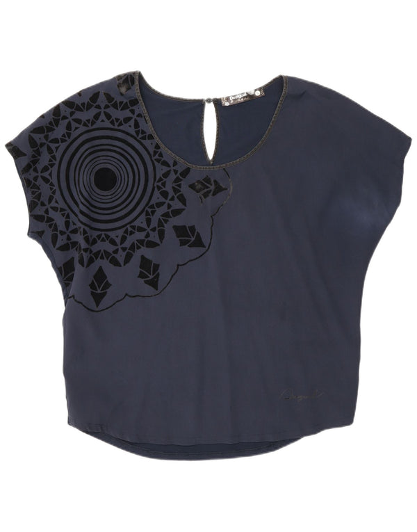 Γυναικεία γραφική μπλούζα Desigual Top UK 16 Large Navy Blue Geometric