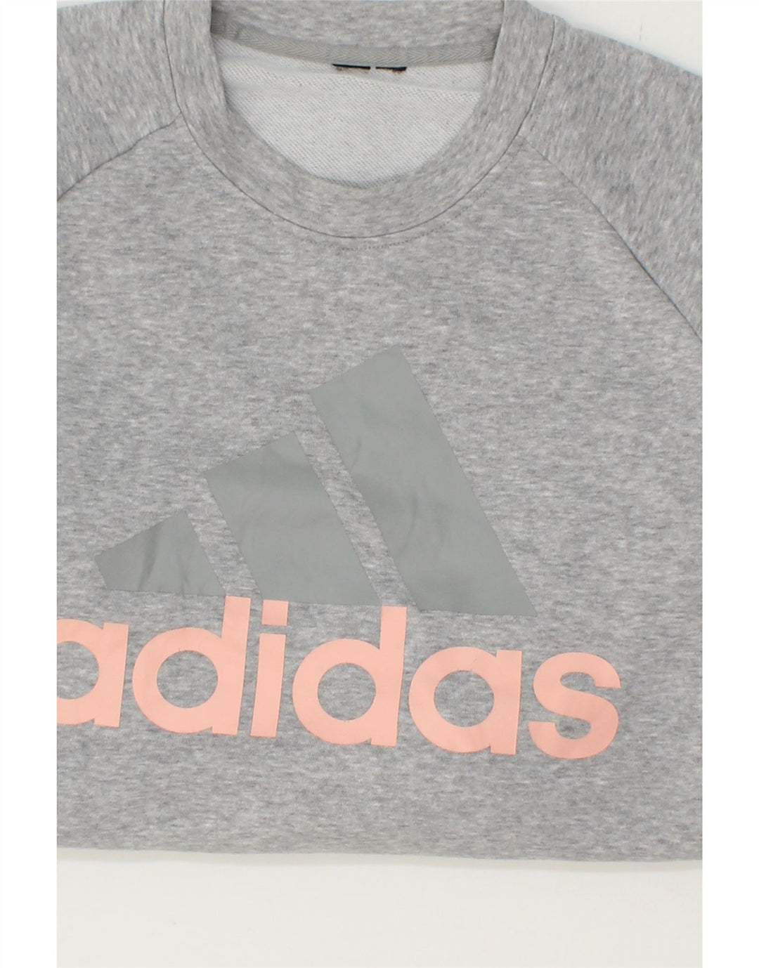 ADIDAS Womens Graphic Sweatshirt Jumper UK 16 Large Grey Vintage Adidas and Second-Hand Adidas from Messina Hembry 