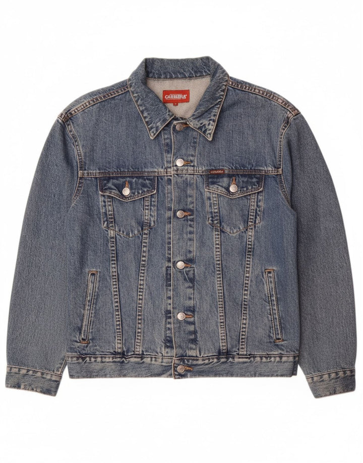 CARRERA Mens Denim Jacket UK 40 Large Blue Cotton