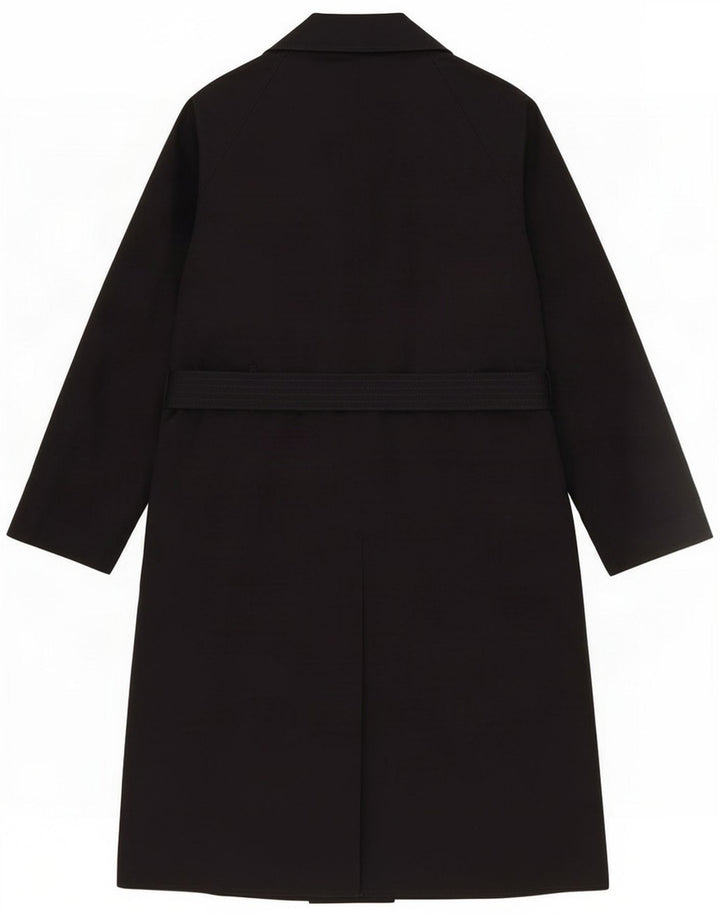 Marks & Spencer Γυναικείο παλτό με διπλό στήθος UK 10 Small Navy Blue Cotton