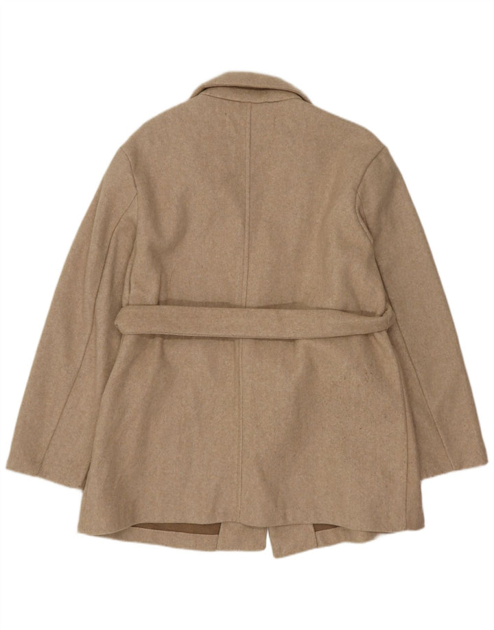 Zara Γυναικείο Longline Oversized Blazer Jacket UK 6 XS Beige Polyester