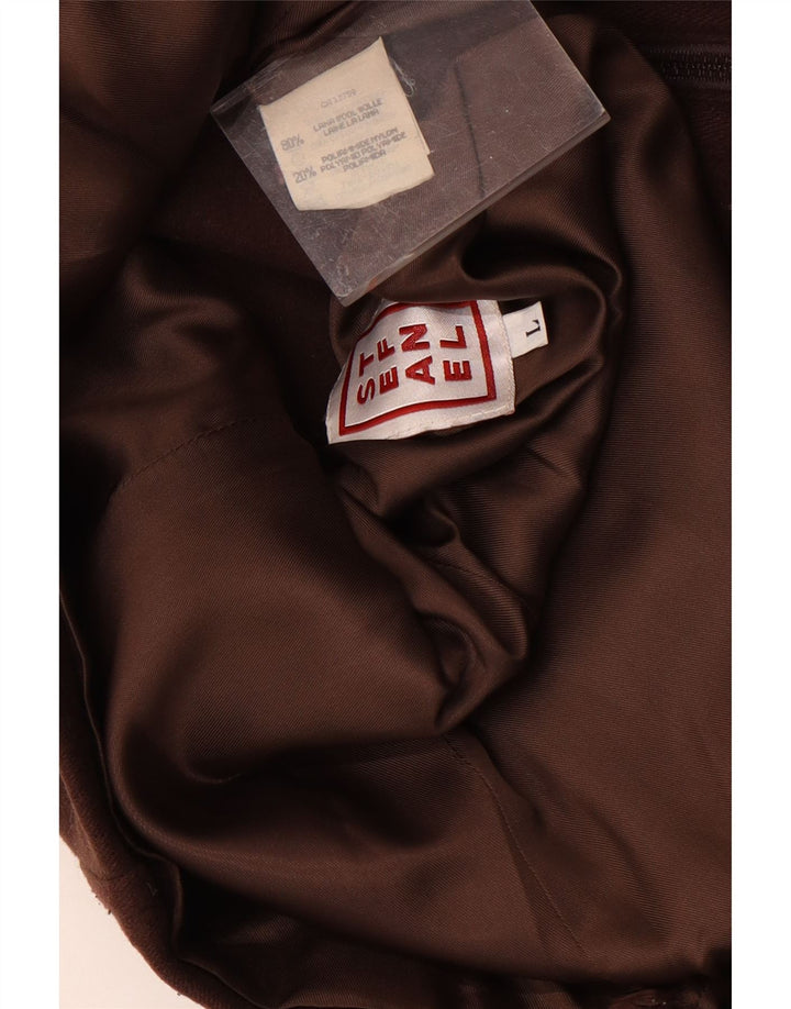 Stefanel Γυναικείο Bomber Jacket UK 16 Large Brown Wool