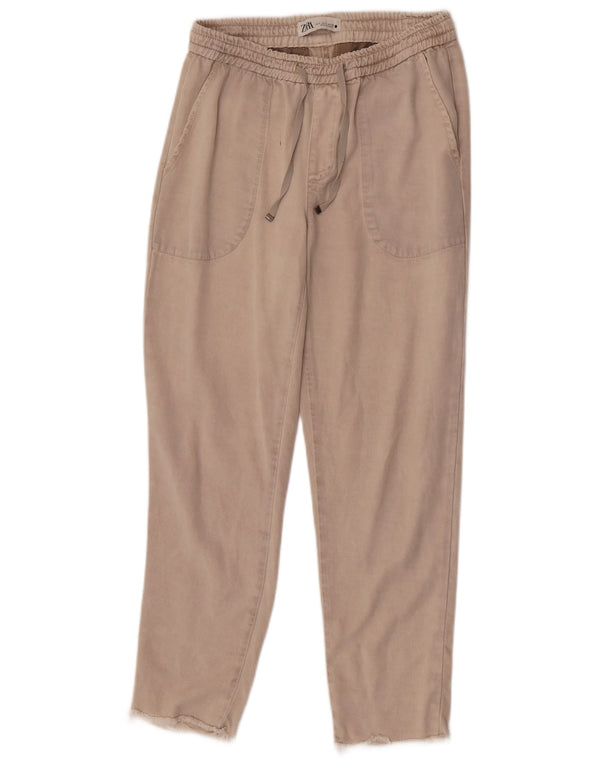 Zara Γυναικείο κωνικό παντελόνι Chino Small W26 L27 Beige