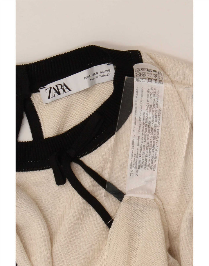 Zara Γυναικείο φόρεμα UK 10 Small White Viscose