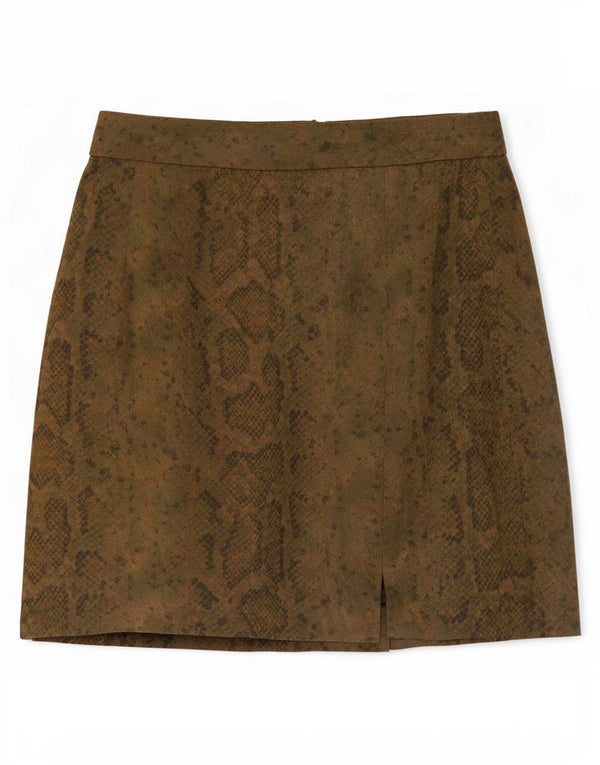 Vintage Γυναικεία Μίνι Φούστα IT 44 Medium W27 Khaki Animal Print