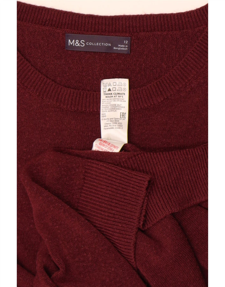 Marks & Spencer Γυναικείο πουλόβερ με λαιμόκαυστο UK 12 Medium Maroon Ακρυλικό