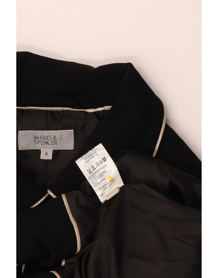 Marks & Spencer Γυναικεία κοντή καμπαρντίνα UK 16 Large Black Polyester