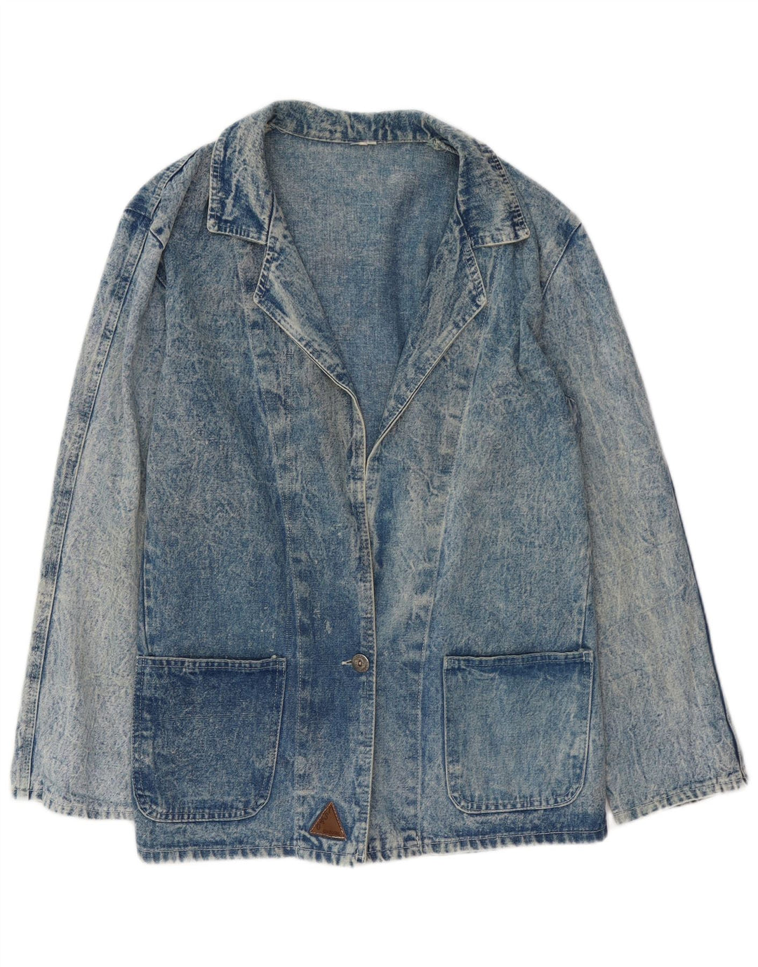 VINTAGE Γυναικείο Τζιν Μπουφάν Μπλέιζερ UK 16 Μεγάλο Μπλε