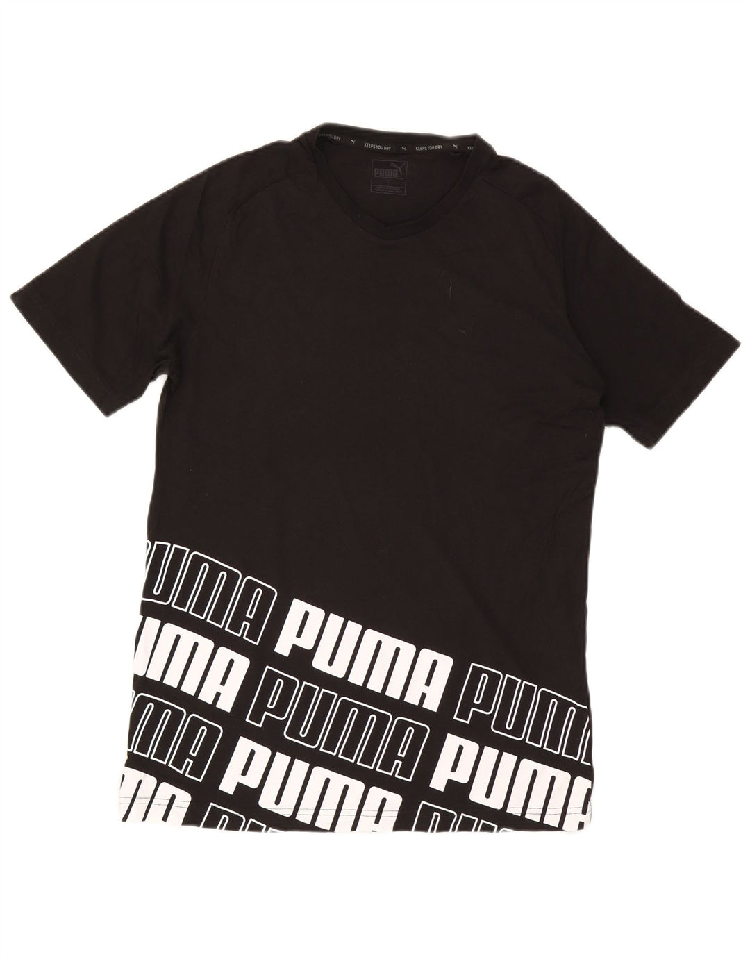 Ανδρικό γραφικό μπλουζάκι Puma, μεγάλο μαύρο βαμβακερό